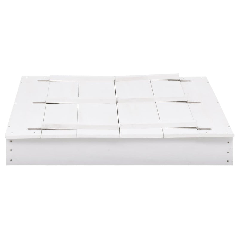 vidaXL fehér fenyőfa homokozó 95 x 90 x 15 cm