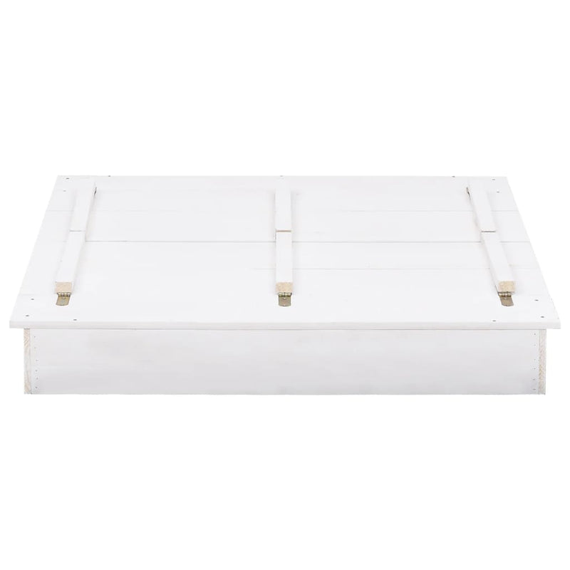 vidaXL fehér fenyőfa homokozó 95 x 90 x 15 cm