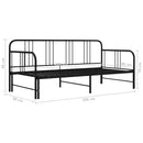vidaXL fekete fém kihúzható kanapéágy-keret 90 x 200 cm