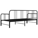 vidaXL fekete fém kihúzható kanapéágy-keret 90 x 200 cm