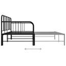 vidaXL fekete fém kihúzható kanapéágy-keret 90 x 200 cm