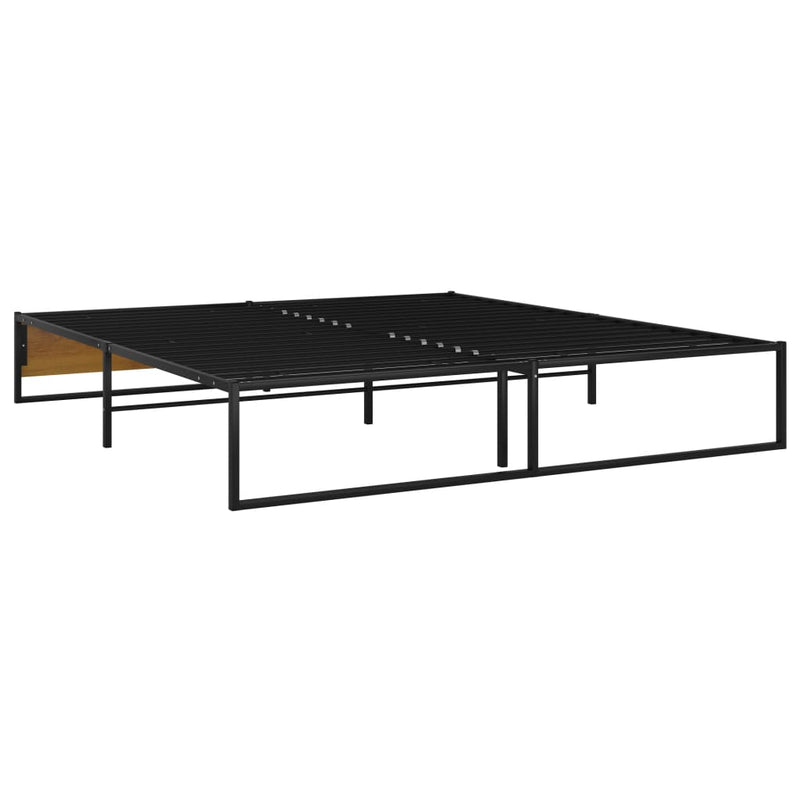 vidaXL fekete fém ágykeret 140 x 200 cm