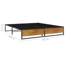 vidaXL fekete fém ágykeret 200 x 200 cm