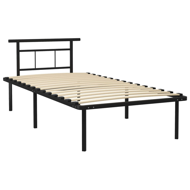 vidaXL fekete fém ágykeret 100 x 200 cm