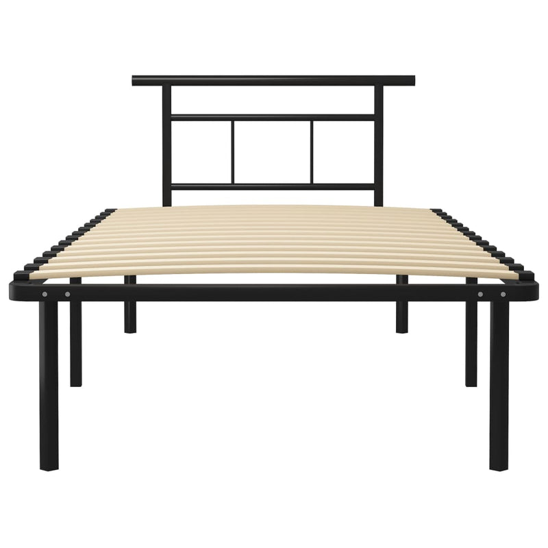 vidaXL fekete fém ágykeret 100 x 200 cm