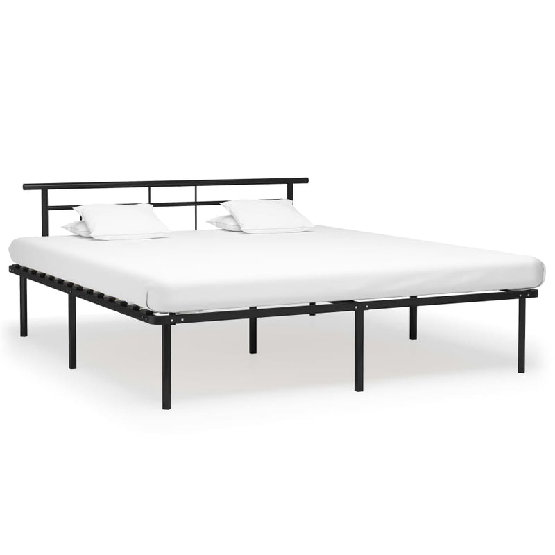 vidaXL fekete fém ágykeret 200 x 200 cm