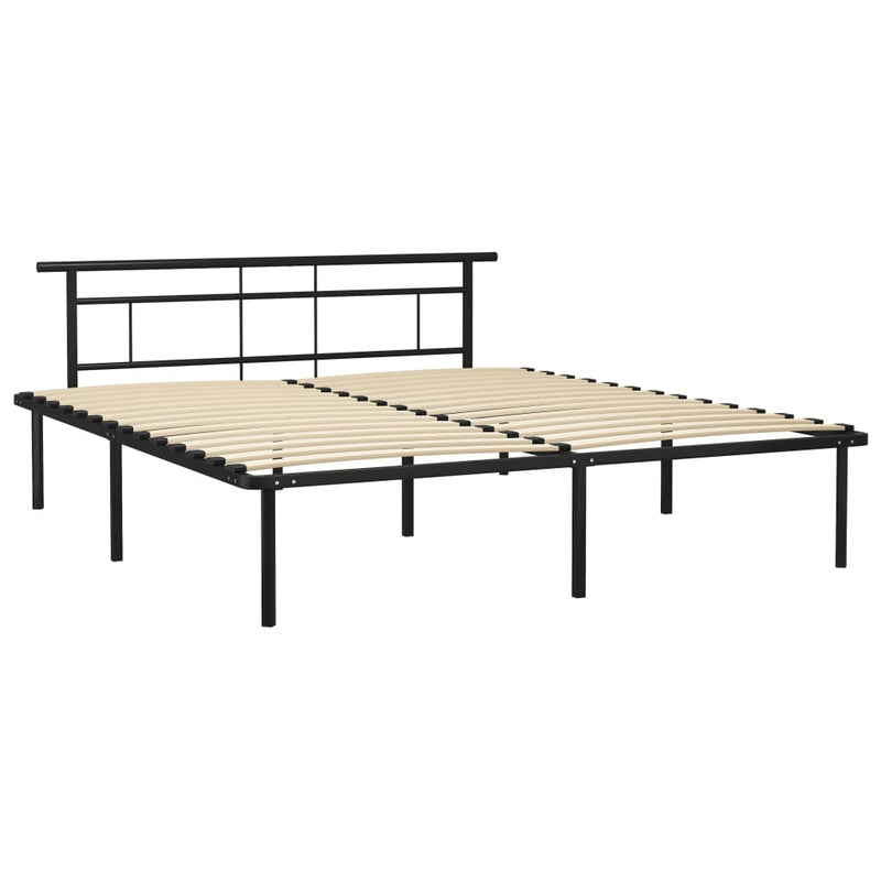 vidaXL fekete fém ágykeret 200 x 200 cm