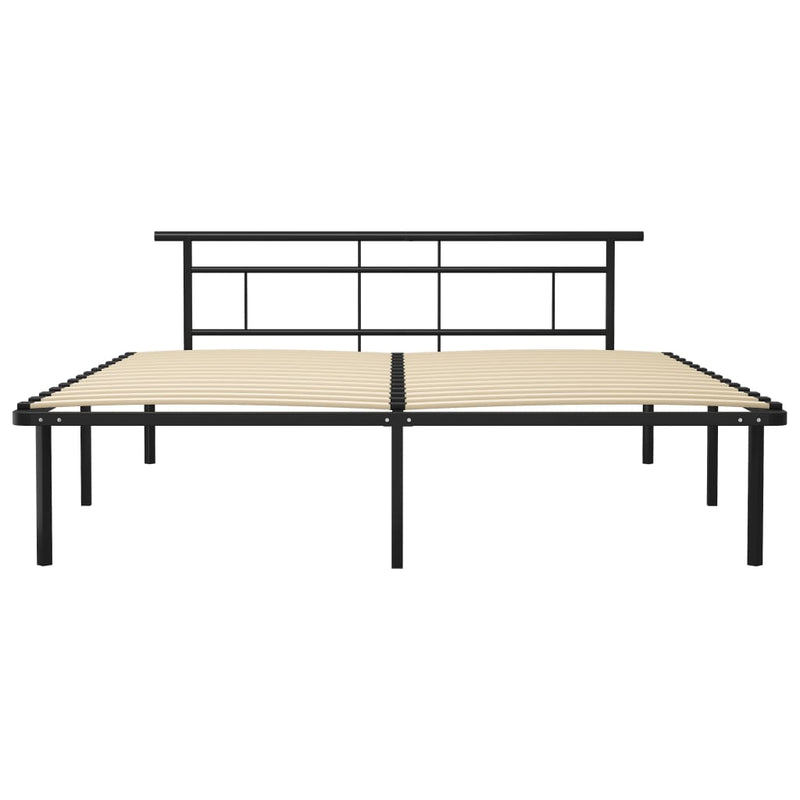 vidaXL fekete fém ágykeret 200 x 200 cm