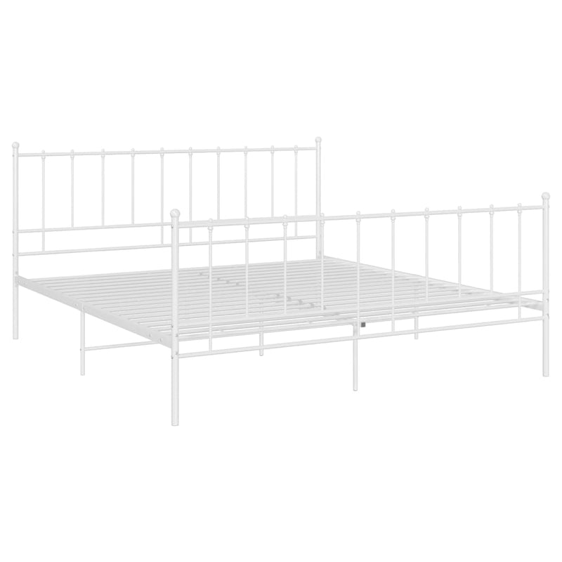 vidaXL fehér fém ágykeret 200 x 200 cm