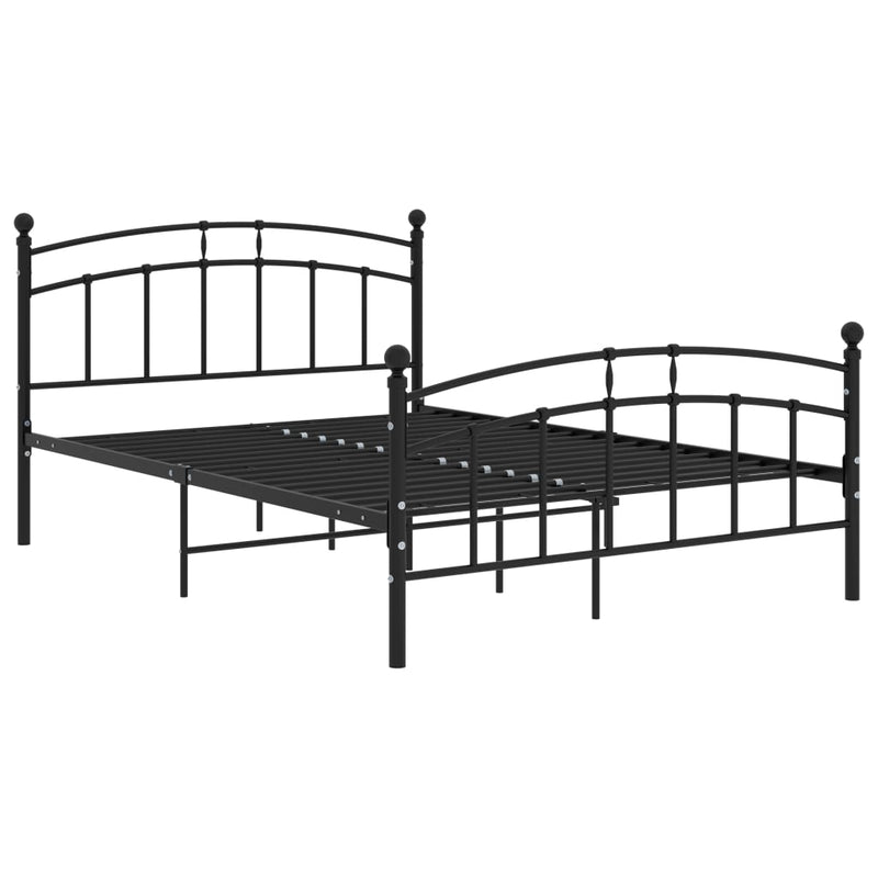 vidaXL fekete fém ágykeret 200 x 200 cm