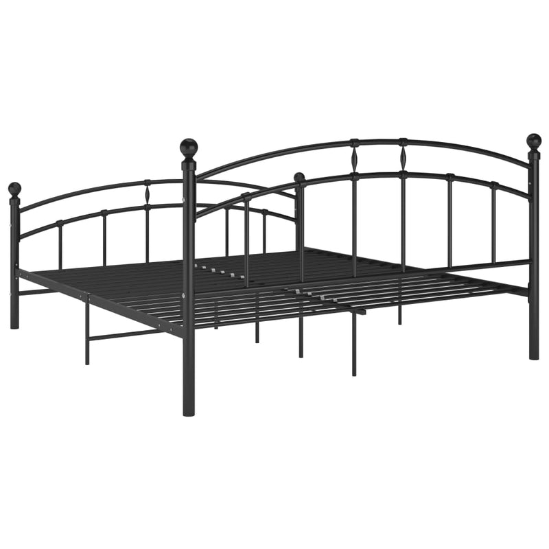 vidaXL fekete fém ágykeret 200 x 200 cm