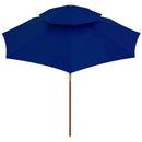 vidaXL kék kétszintes napernyő farúddal 270 cm