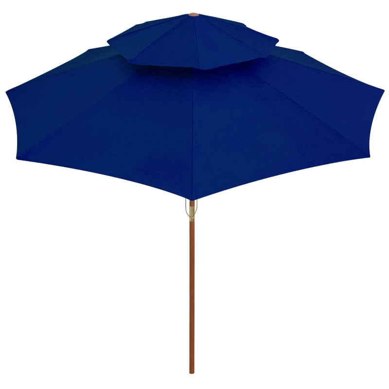 vidaXL kék kétszintes napernyő farúddal 270 cm