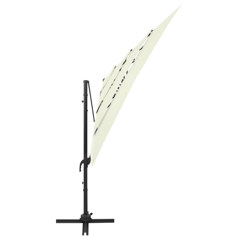 vidaXL 4 szintes homokszínű napernyő alumíniumrúddal 250 x 250 cm