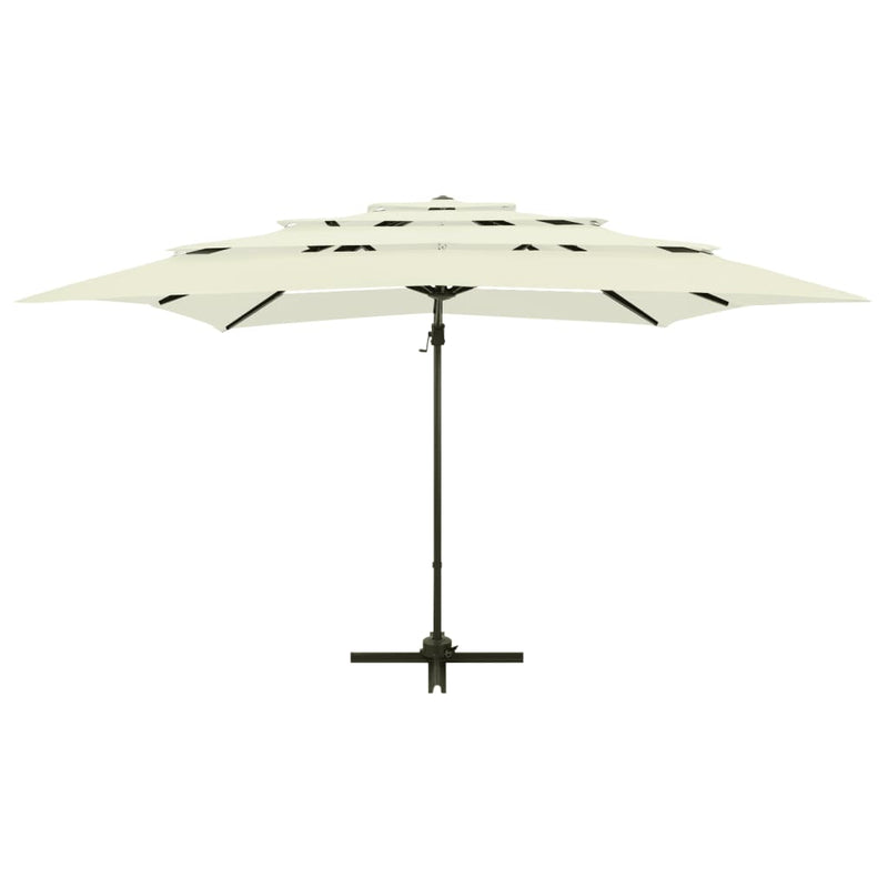 vidaXL 4 szintes homokszínű napernyő alumíniumrúddal 250 x 250 cm