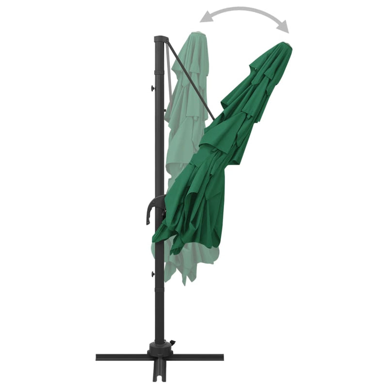vidaXL 4 szintes zöld napernyő alumíniumrúddal 250 x 250 cm