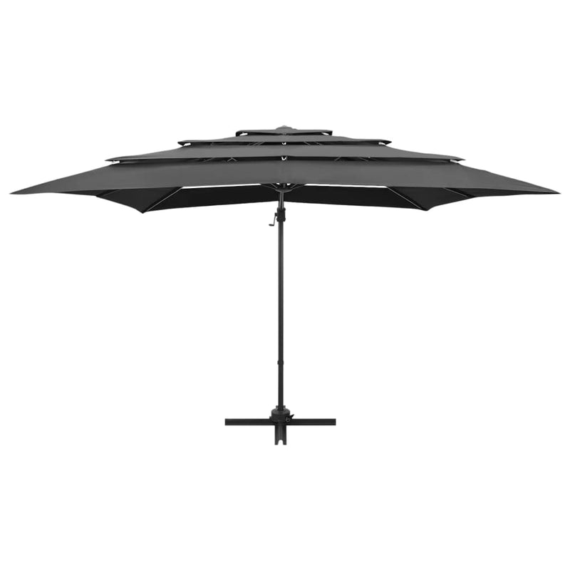 vidaXL 4 szintes antracitszürke napernyő alumíniumrúddal 250 x 250 cm