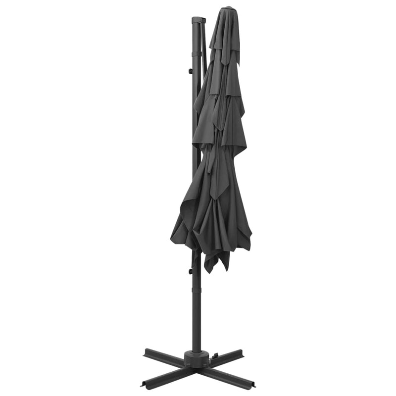 vidaXL 4 szintes antracitszürke napernyő alumíniumrúddal 250 x 250 cm