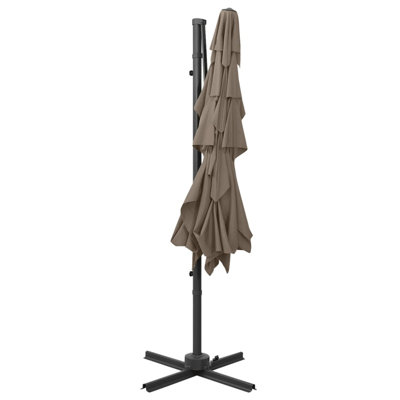 vidaXL 4 szintes tópszínű napernyő alumíniumrúddal 250 x 250 cm
