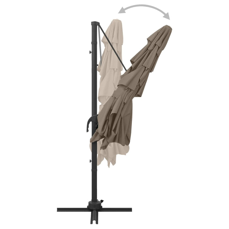 vidaXL 4 szintes tópszínű napernyő alumíniumrúddal 250 x 250 cm