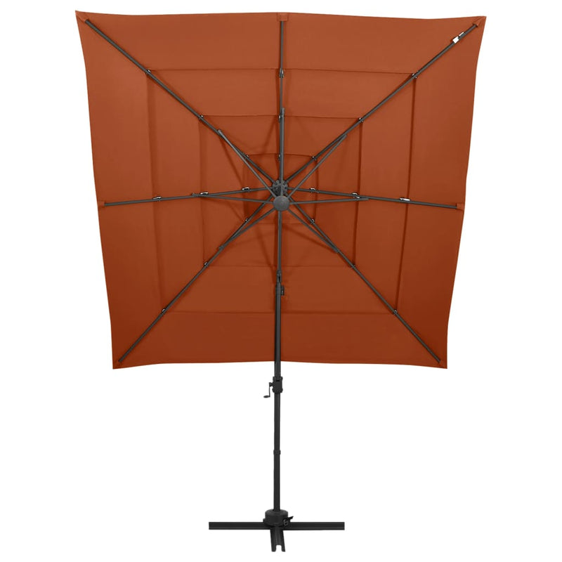 vidaXL 4 szintes terrakotta napernyő alumíniumrúddal 250 x 250 cm