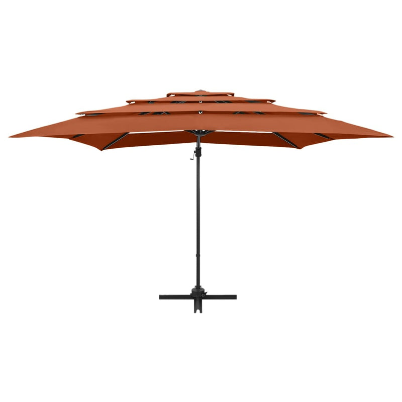 vidaXL 4 szintes terrakotta napernyő alumíniumrúddal 250 x 250 cm