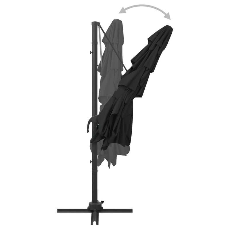 vidaXL 4 szintes fekete napernyő alumíniumrúddal 250 x 250 cm