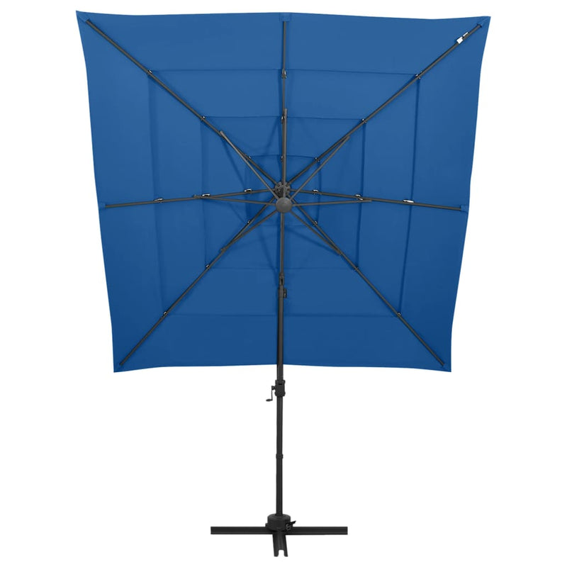 vidaXL 4 szintes azúrkék napernyő alumíniumrúddal 250 x 250 cm