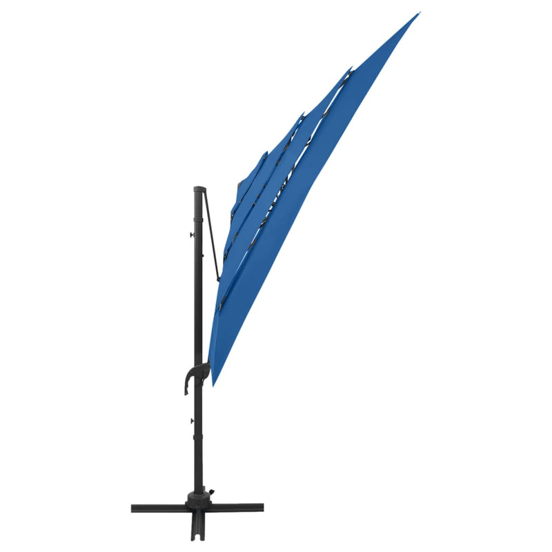 vidaXL 4 szintes azúrkék napernyő alumíniumrúddal 250 x 250 cm