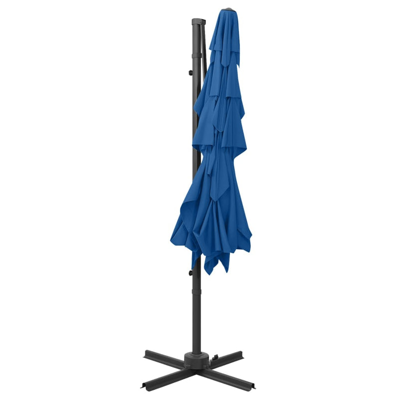 vidaXL 4 szintes azúrkék napernyő alumíniumrúddal 250 x 250 cm
