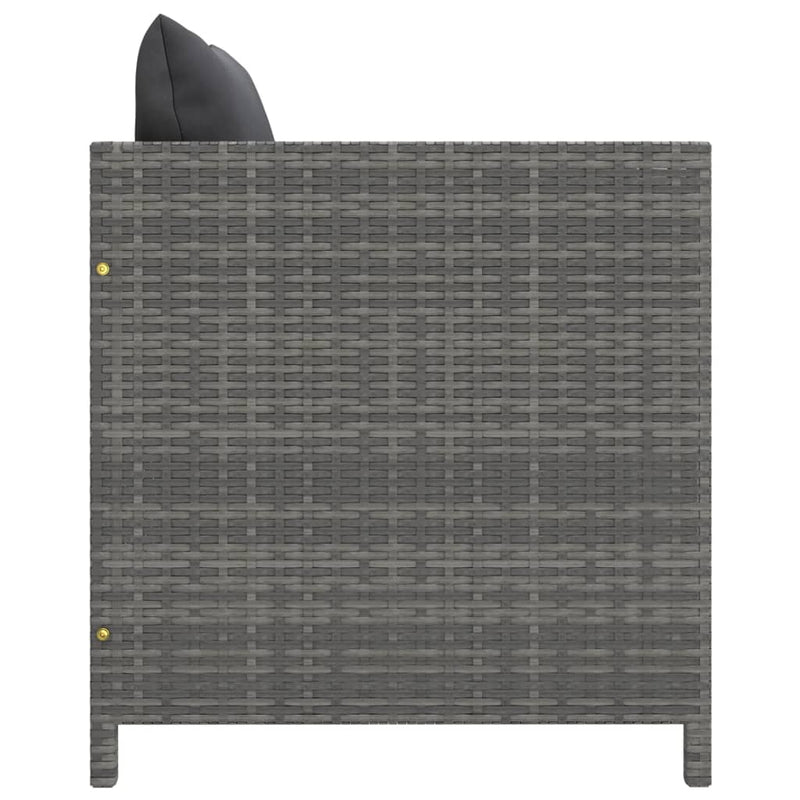 vidaXL szürke polyrattan kerti kanapé párnákkal