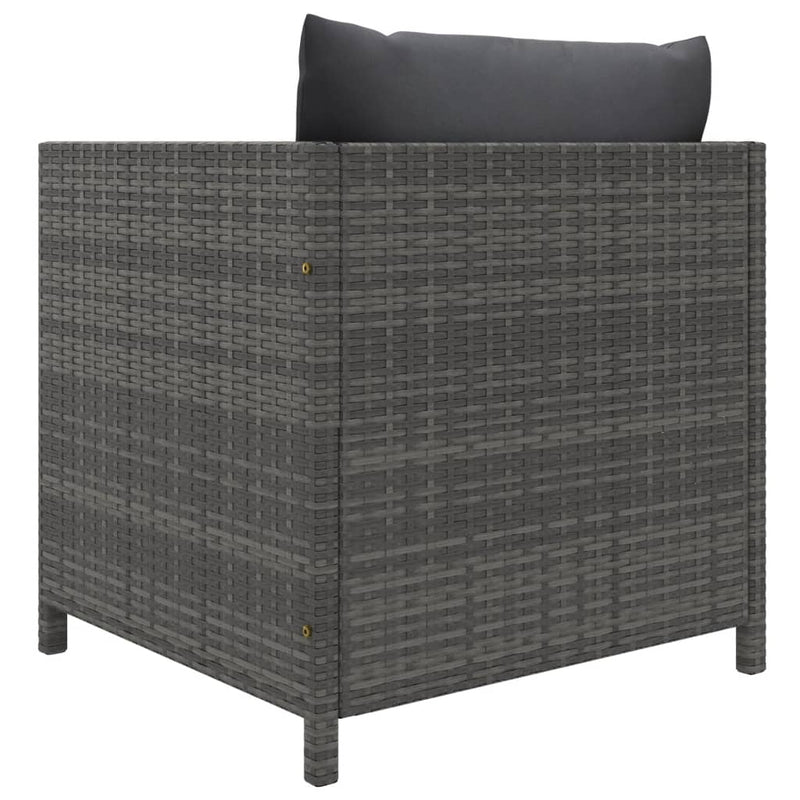 vidaXL szürke polyrattan kerti kanapé párnákkal