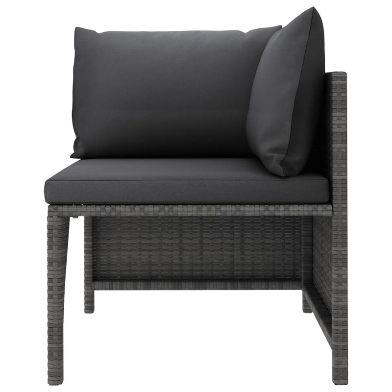 vidaXL szürke kétszemélyes polyrattan kerti kanapé párnákkal