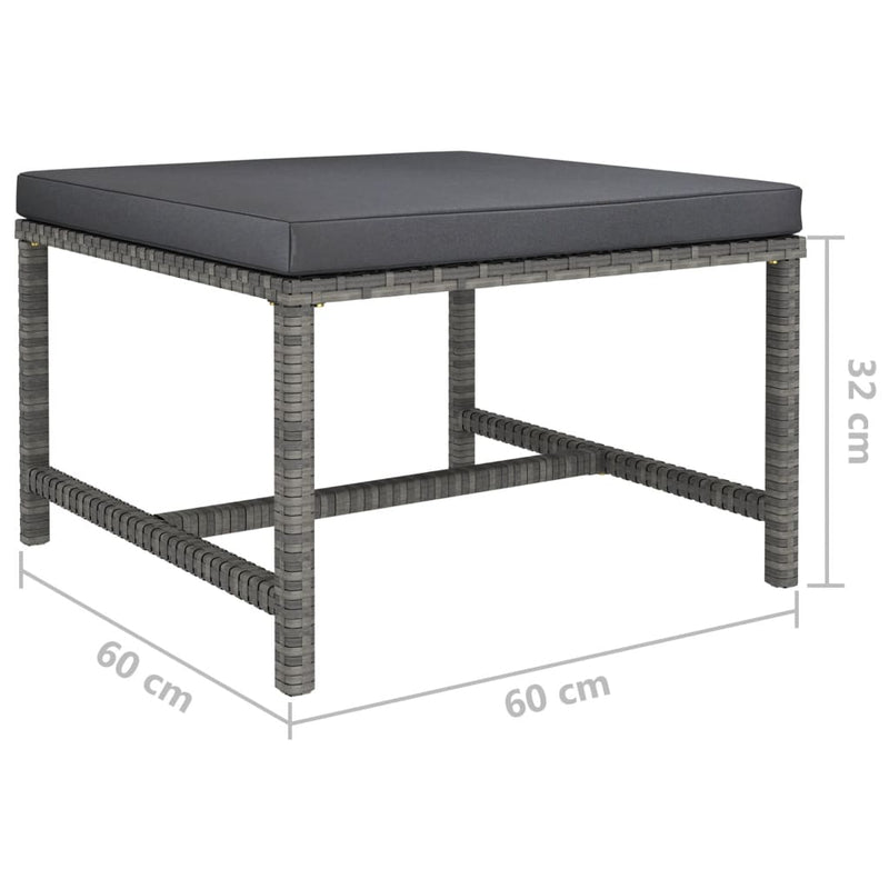 vidaXL 3 részes szürke polyrattan kerti ülőgarnitúra párnákkal