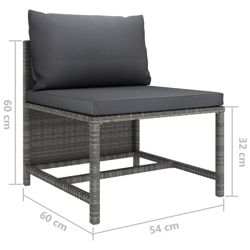 vidaXL 4 részes szürke polyrattan kerti ülőgarnitúra párnákkal