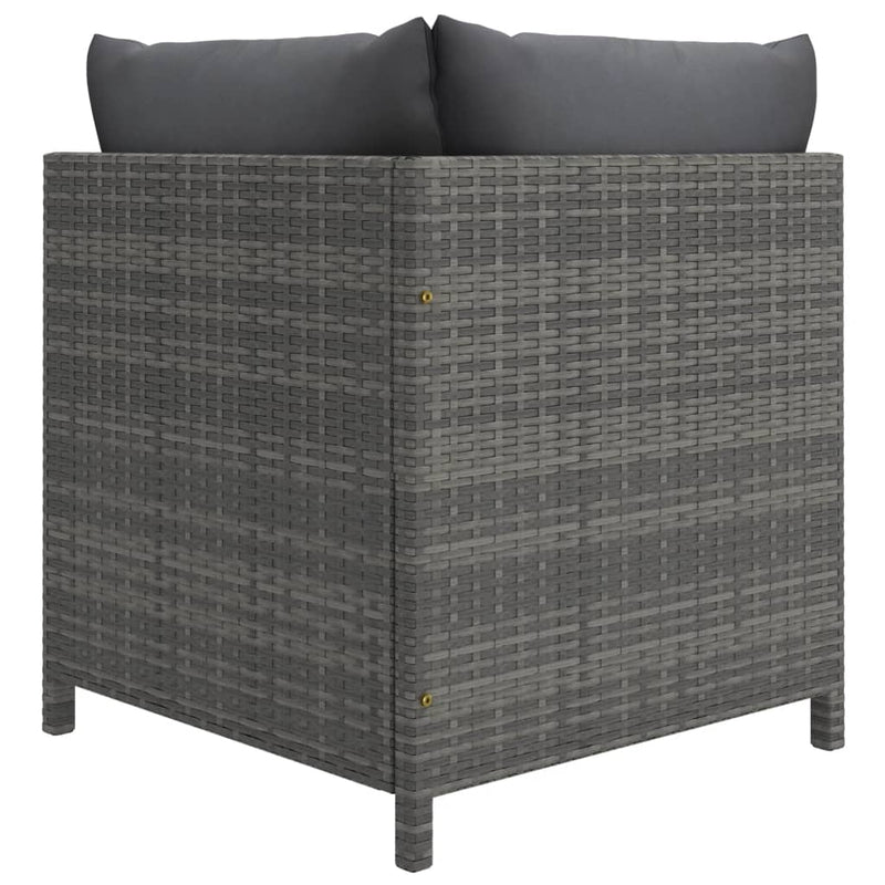 vidaXL 4 részes szürke polyrattan kerti ülőgarnitúra párnákkal