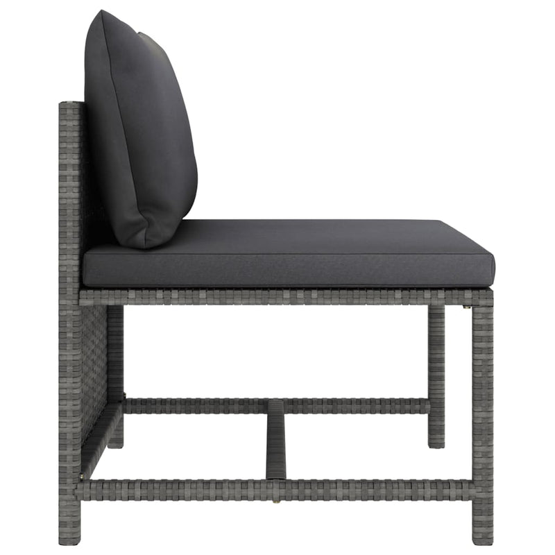 vidaXL 4 részes szürke polyrattan kerti ülőgarnitúra párnákkal