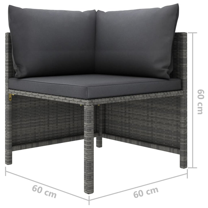 vidaXL 4 részes szürke polyrattan kerti ülőgarnitúra párnákkal