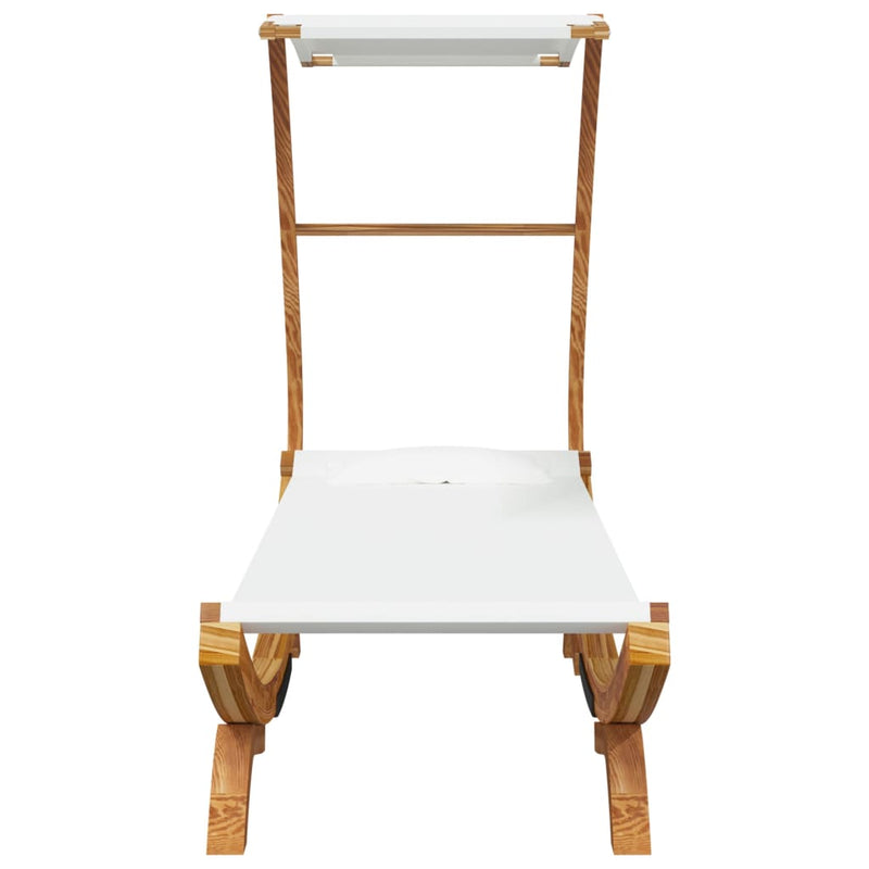 vidaXL kültéri krém baldachinos hajlított fa nyugágy 100x190x134 cm