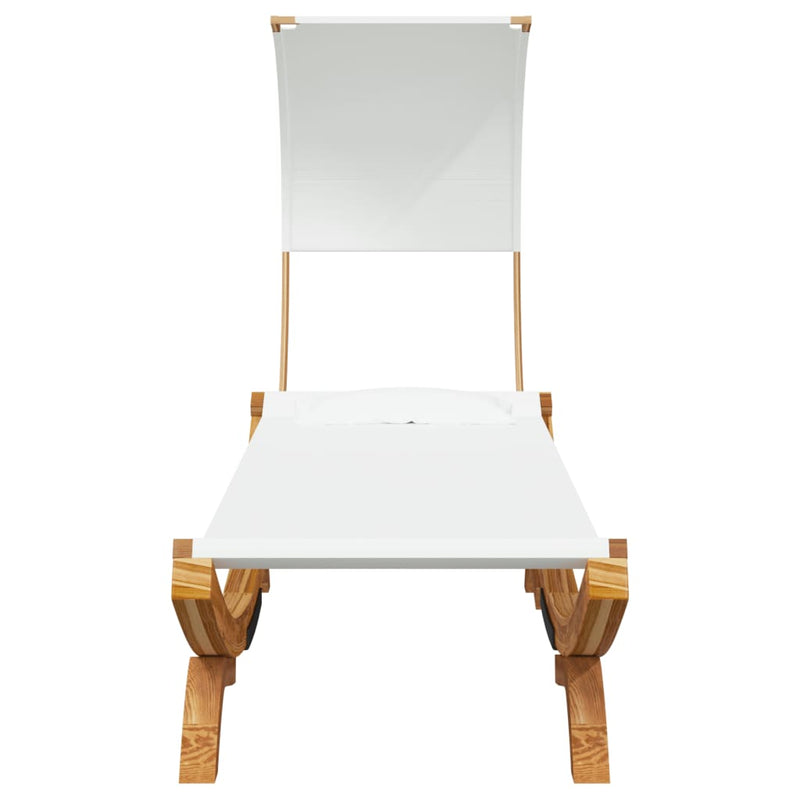 vidaXL kültéri krém baldachinos hajlított fa nyugágy 100x200x126 cm
