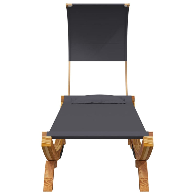 vidaXL kültéri antracit baldachinos hajlított fa nyugágy 100x200x126cm