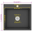 vidaXL fekete kézzel készült rozsdamentes acél mosogató