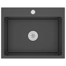 vidaXL fekete kézzel készült rozsdamentes acél mosogató