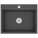 vidaXL fekete kézzel készült rozsdamentes acél mosogató