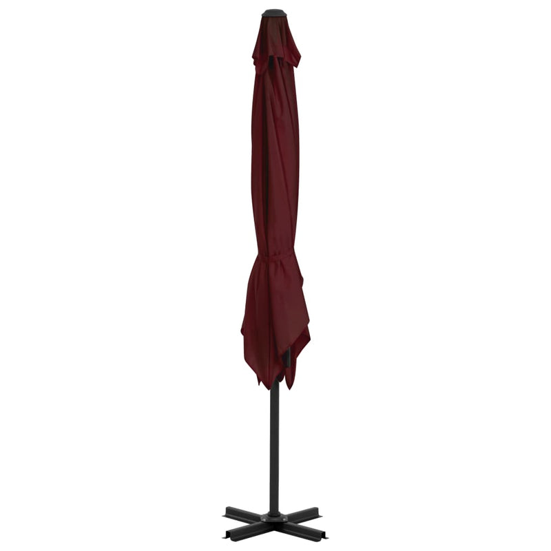 vidaXL bordóvörös konzolos napernyő alumíniumrúddal 250 x 250 cm