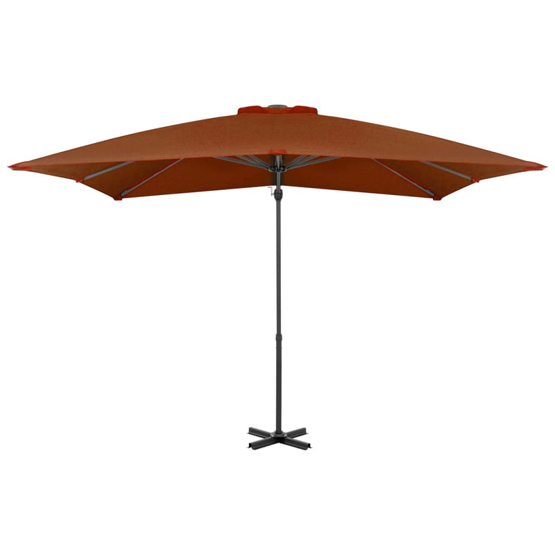 vidaXL terrakotta színű konzolos napernyő alumíniumrúddal 250 x 250 cm