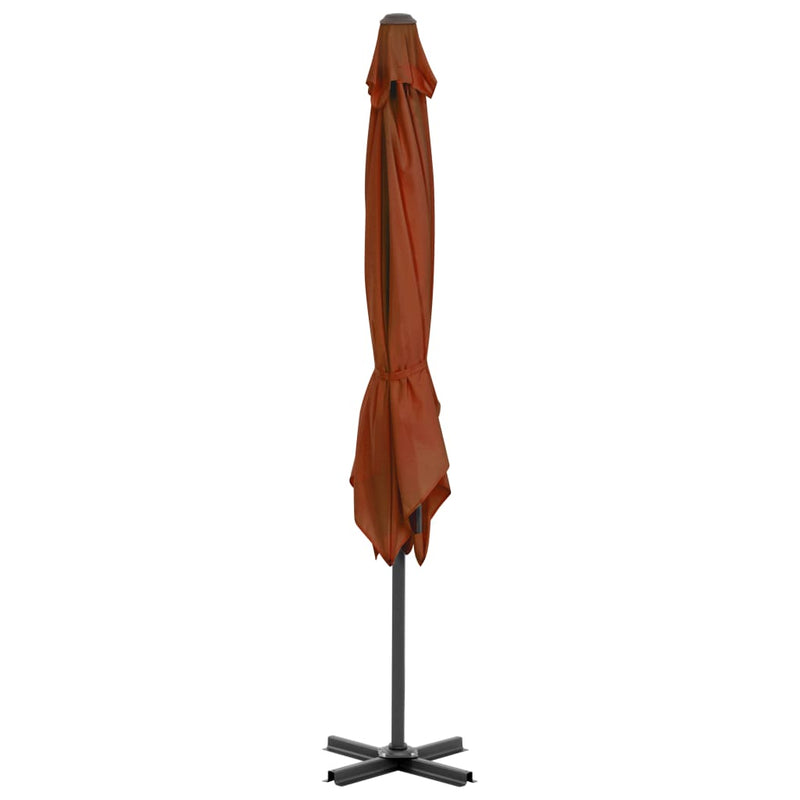 vidaXL terrakotta színű konzolos napernyő alumíniumrúddal 250 x 250 cm