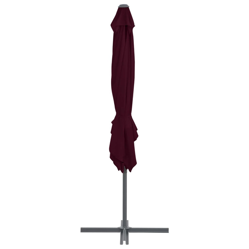 vidaXL bordó konzolos napernyő acélrúddal 250 x 250 cm