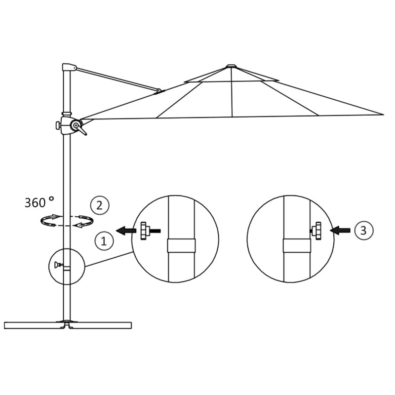 vidaXL bordó konzolos napernyő acélrúddal 250 x 250 cm