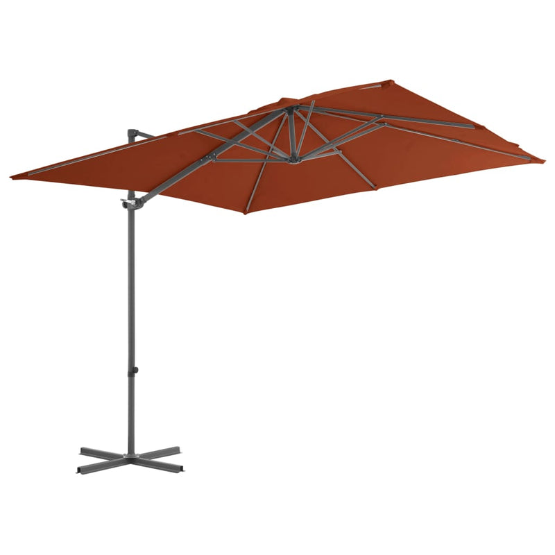 vidaXL terrakotta konzolos napernyő acélrúddal 250 x 250 cm